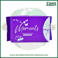 Moments Anion Night Pad with Far Infrared for overnight feminine hygiene and comfortable leak protection.