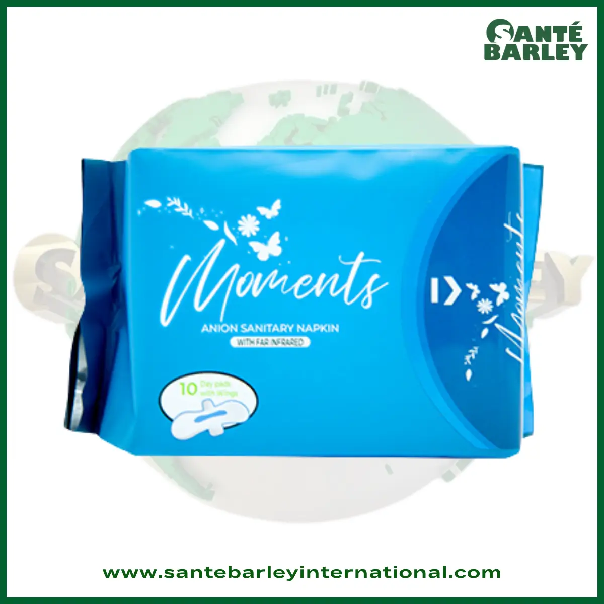 Moments Anion Sanitary Napkin with Far Infrared for comfortable feminine hygiene and reliable daily protection.