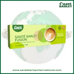 Santé Barley Coffee made with premium coffee and organic barley grass for a smooth and satisfying beverage.