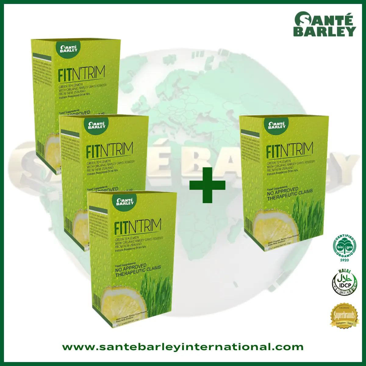 Santé Barley Fit N Trim 3+1 Buy 3 Get 1 Free Promo Package