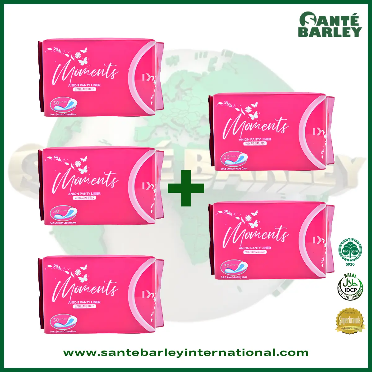 Moments Anion Panty Liner with Far Infrared 3+2 Buy 3 Get 2 Free Promo Package